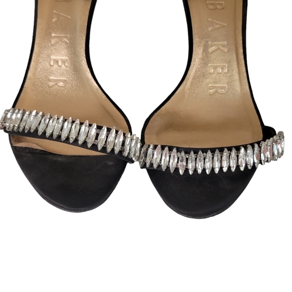 Ted Baker London Ankle Strap High Heel Embellished Rhinestones Black Size‎ 39 /9 - Picture 11 of 11